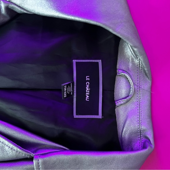 SILVER LEATHER JACKET - Picture 2 of 3